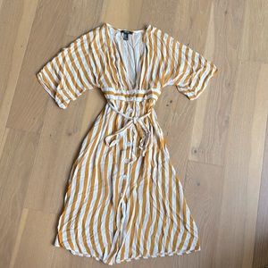 Forever 21 striped yellow shirt dress